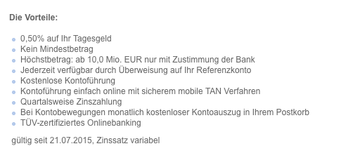 VTB Bank Zinsen