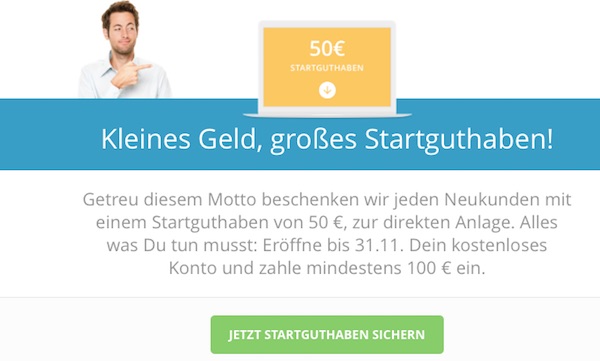  50 Euro Startguthaben für Neukunden