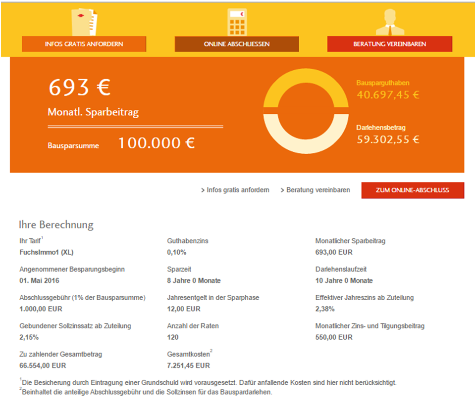 Der Tarif-Rechner bei Schwäbisch Hall