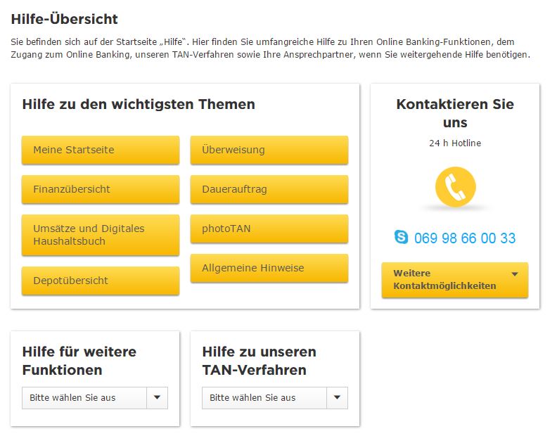 Commerzbank Hilfe Übersicht