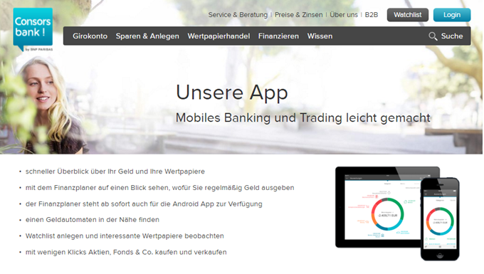 Die Mobile Apps von der Consorsbank