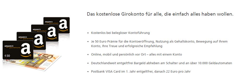 Postbank Girokonto Prämie