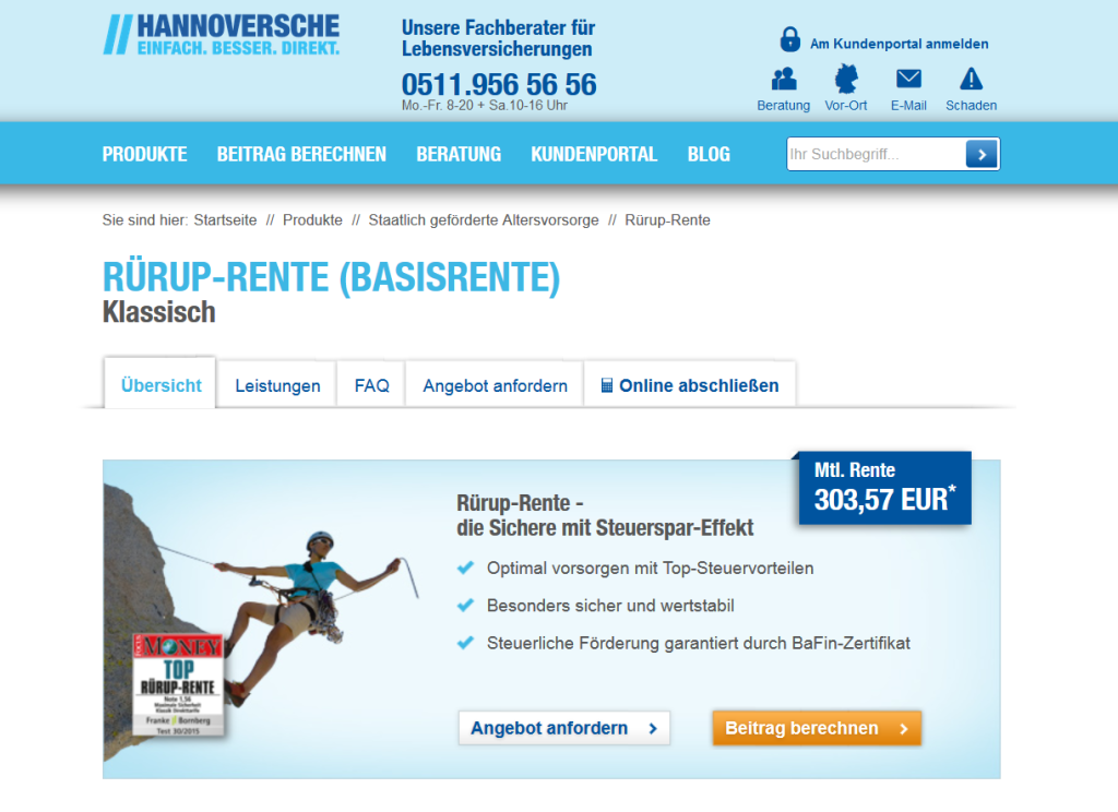 Die Rürup Rente der Hannoverschen im Überblick