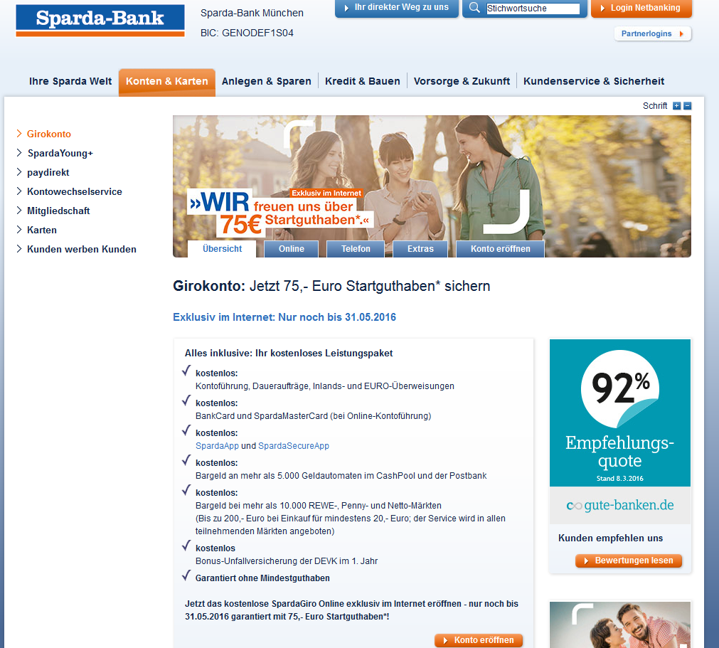 Sparda-Bank München Erfahrungen mit den Konditionen
