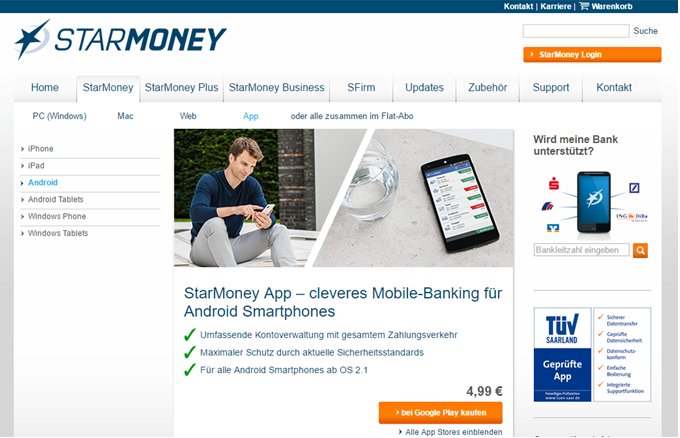 : Die Smartphone App für Android-Geräte von StarMoney