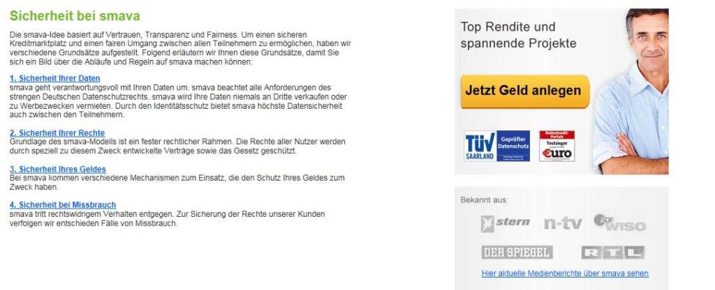 Die Sicherheiten bei smava im Überblick