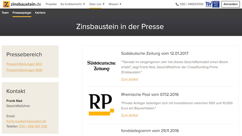 Zinsbaustein.de Presse