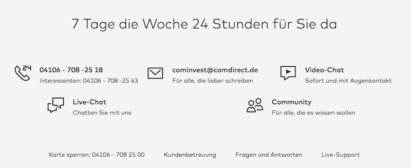 Rund um die Uhr steht der comdirect Kundenservice zur Verfügung und beantwortet Fragen und Anliegen