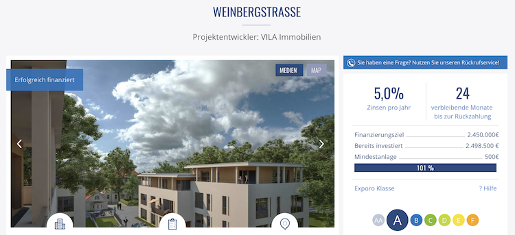 Exporo Projekt Weinbergstraße